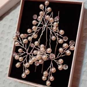 Pearl and beaded hair accessories for women